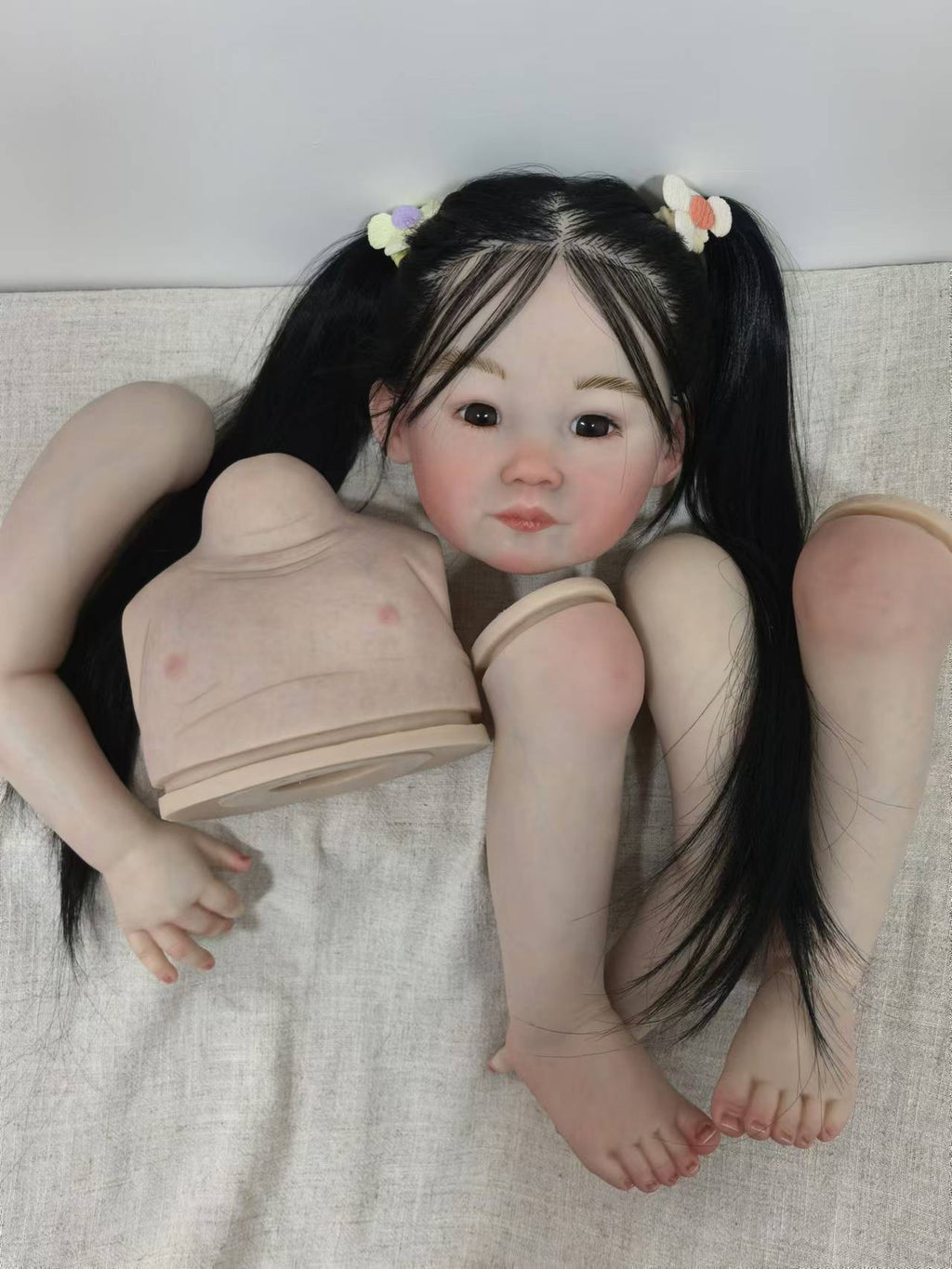 Cutsom Made Artist Genesis  Painted Reborn Baby Doll 30in Kit Rooted Hair Toddler Girl Vinyl Unassembled Toy