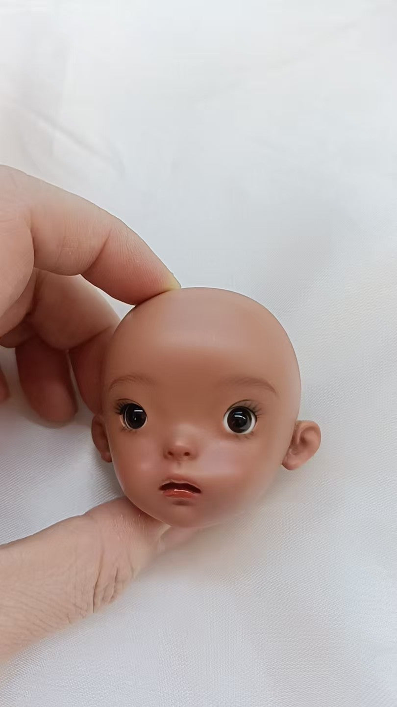 Landoudou 1/6 BJD Doll with Face Makeup Eyes Dark Tan Skin Girl Resin Jointed