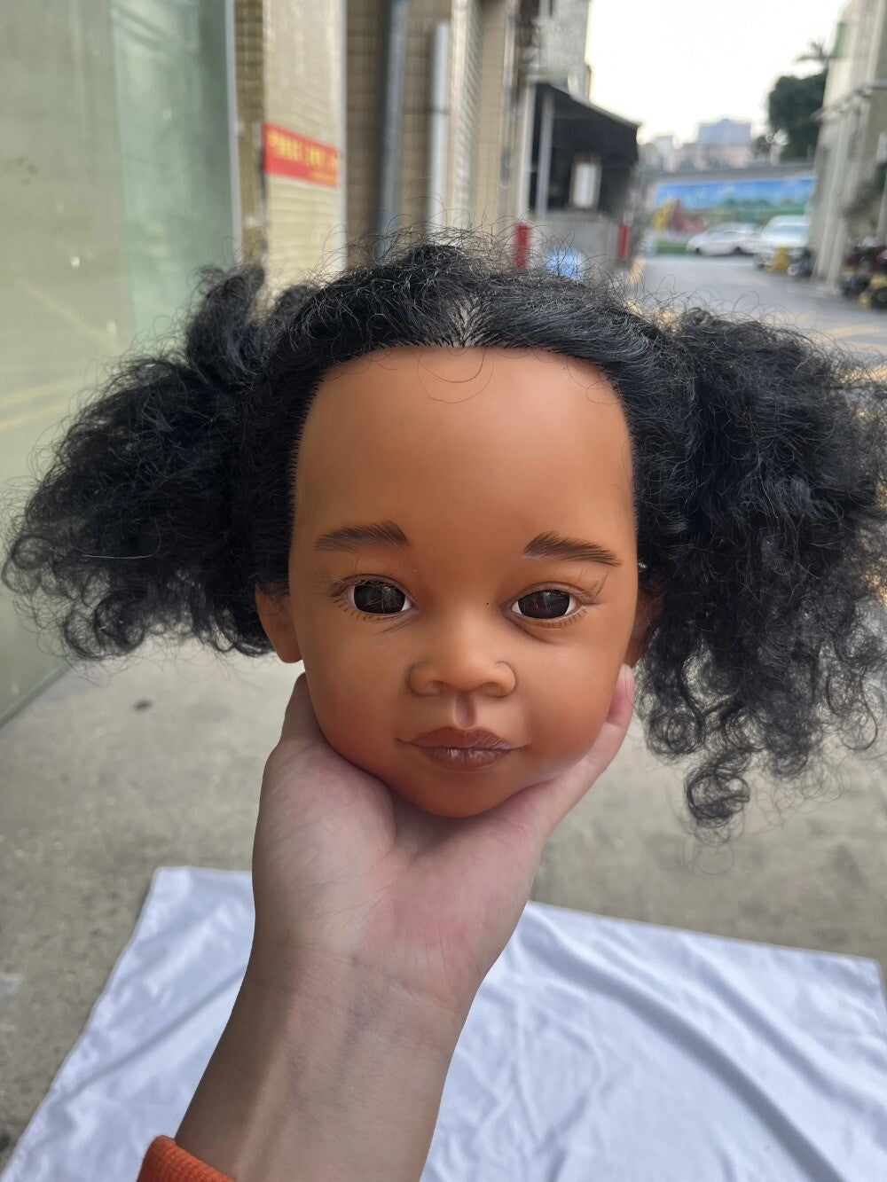 Custom Made 32inch Reborn Baby Meili African Girl Unassembled 3 Dark Skin Girl Toddler Painted Kit Rooted Hair-