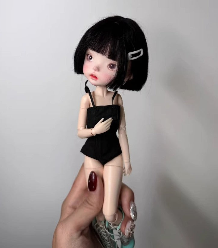 Landoudou Wigs BJD 1/6 Doll Soft Mohair Short Bobo Hair with Bangs Girl DIY Toys