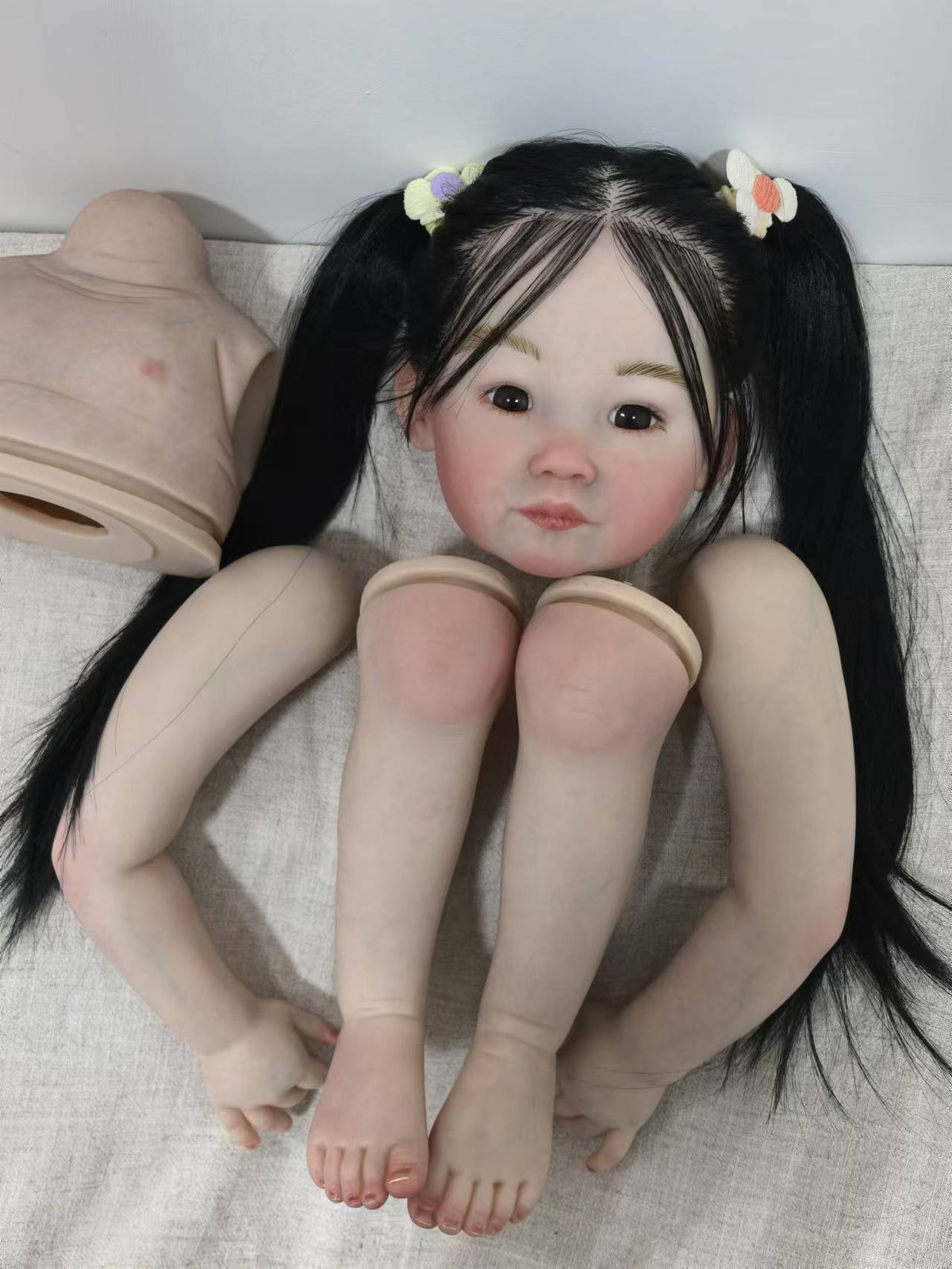 Cutsom Made Artist Genesis  Painted Reborn Baby Doll 30in Kit Rooted Hair Toddler Girl Vinyl Unassembled Toy