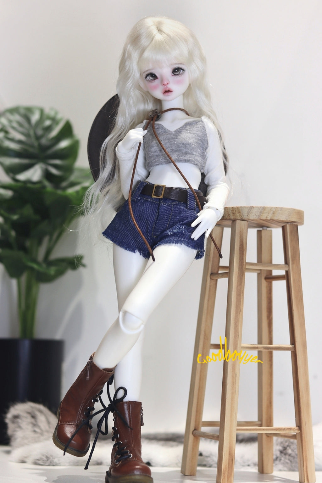 Custom 1/4 1/3 BJD Doll Clothes Denim Short Pants Black White Blue Shorts Belt Hot Girl