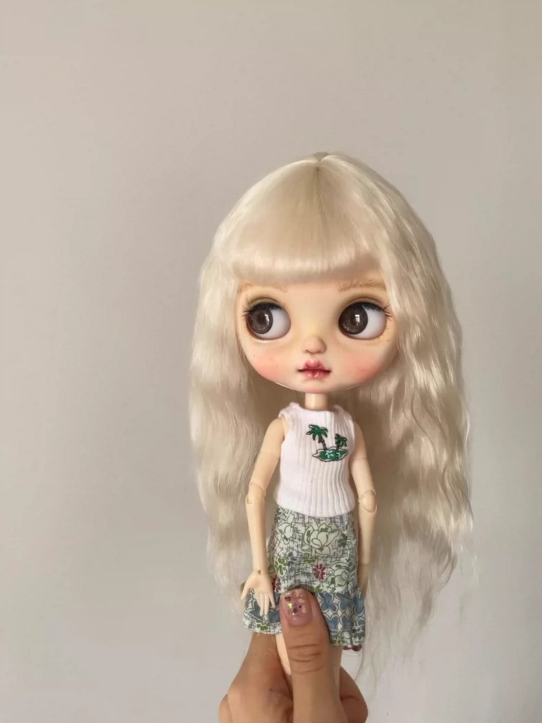 1/6 BJD Blythe Doll Wigs Landazz Hair Long Wavy Wig Soft Mohair Handmade DIY Toy