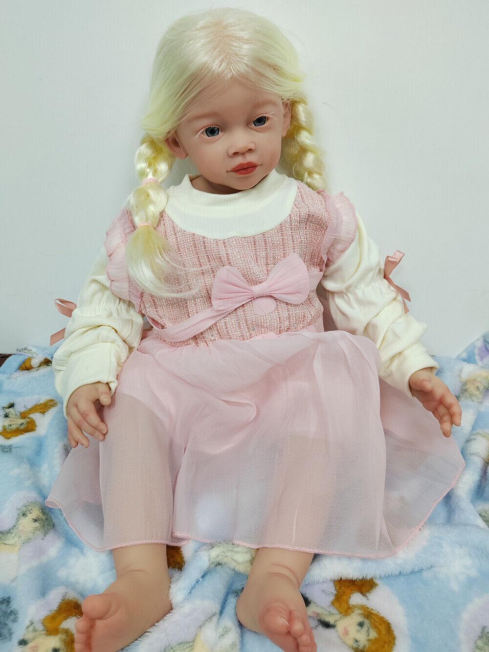 Custom Made 30" Finished Reborn Baby Doll Meili Rooted Hair Painted Toddler Girl Soft Vinyl Gifts