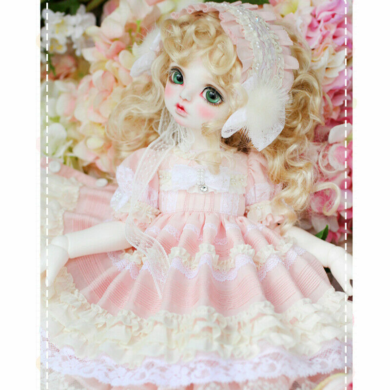 BJD 1/4 Doll Ball Jointed Girl Face Eyes Dress Makeup Birthday Gift Toy Full Set