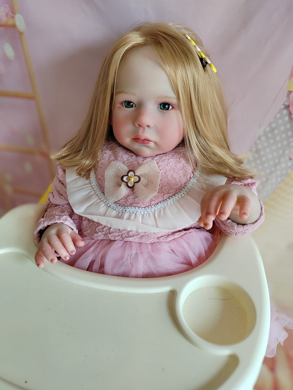 Custom Made 28inch Artist Genesis Painted Reborn Baby Doll Toddler Girl Hand-Rooted Hair XMAS GIFT