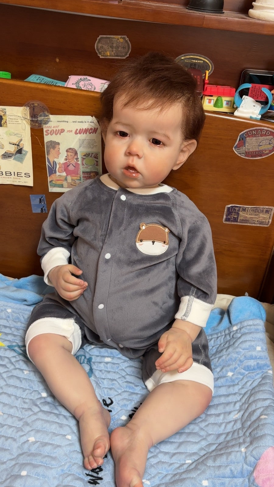 Custom Made Reborn Baby Lifelike 28In Reborn Baby Doll Toddler Boy Liam Hand-Rooted Mohair Kids Toy Gift-