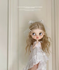 1/6 Blythe Ob24 Doll for BJD Clothes Hanging Neck Long Skirt +Headwear+Bow Dress
