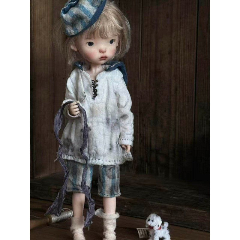 Nude 1/6 BJD Doll SD Jointed Doll Face Makeup Eyes Resin Landoudou Girl Handmade