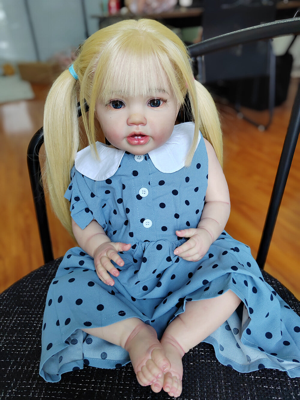 Custom Made 24inch Handmade Blonde Hair Real Toddler Girl Reborn Baby Doll Lottie Finished Doll