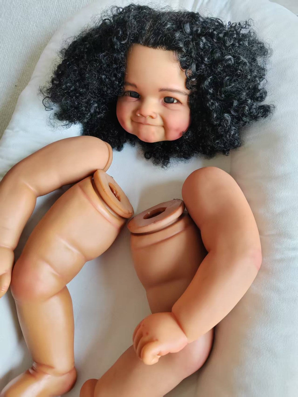 Custom Made Painted 28" African Girl Reborn Toddler Doll Raya Dark Skin Kit Rooted Hair Toys Gift-