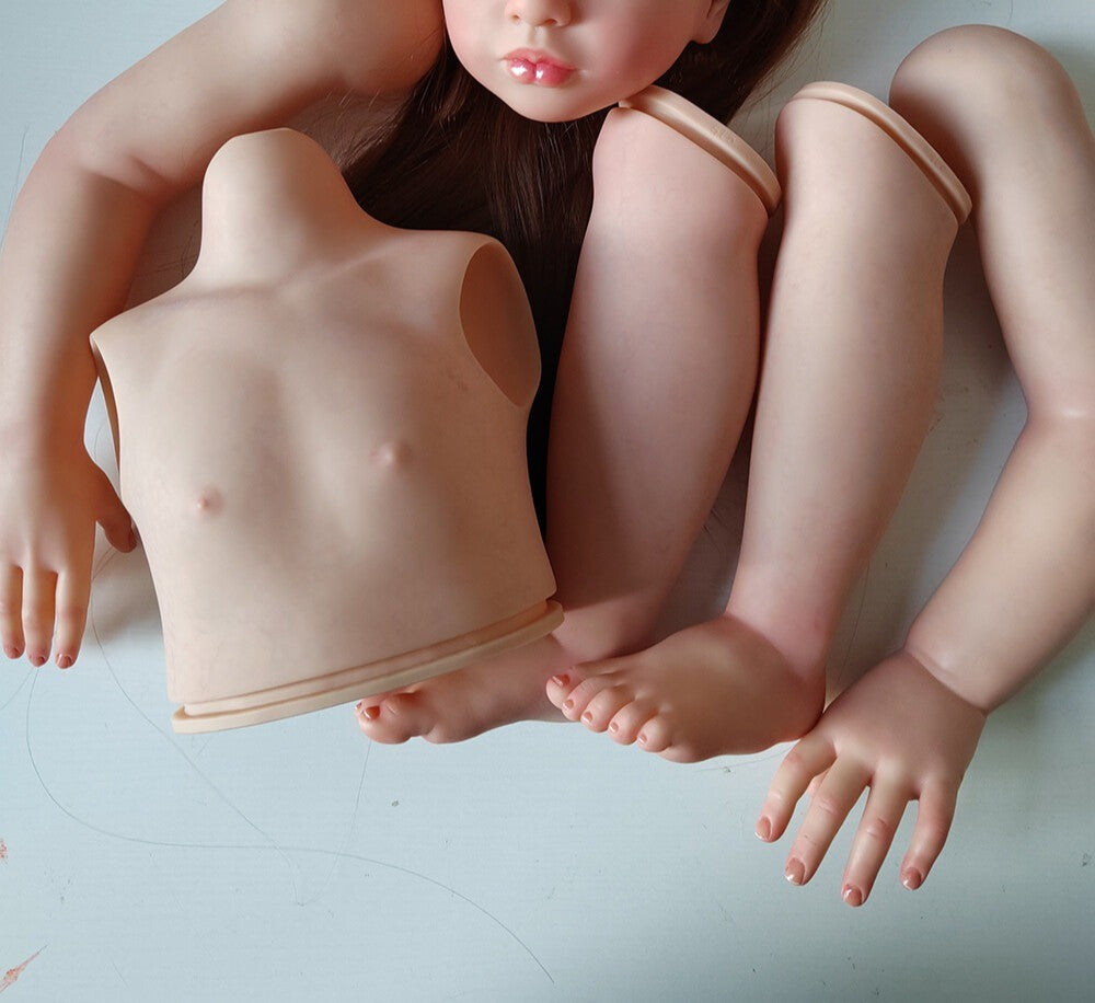 40" Painted Reborn Toddler Doll Kit Rooted Hair Freckles Girl Handmade Toys Gift-