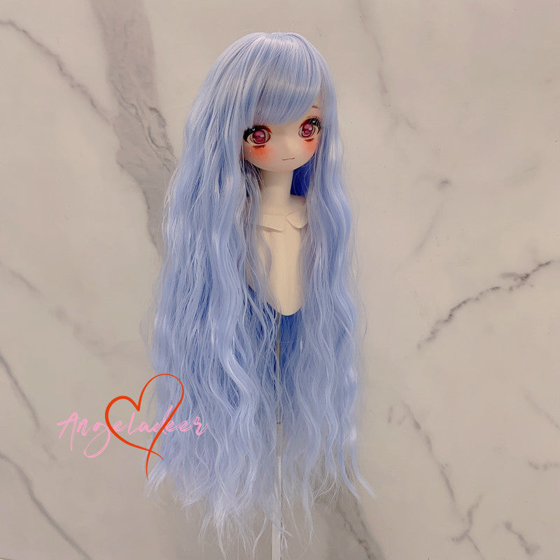 1/6 1/4 1/3&Uncle BJD Noodles Curly Long Wig Doll Hair Neat Bangs Soft Fiber AOD-
