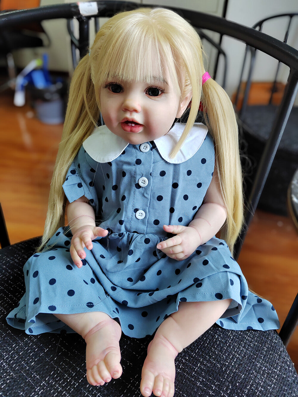 Custom Made 24inch Handmade Blonde Hair Real Toddler Girl Reborn Baby Doll Lottie Finished Doll