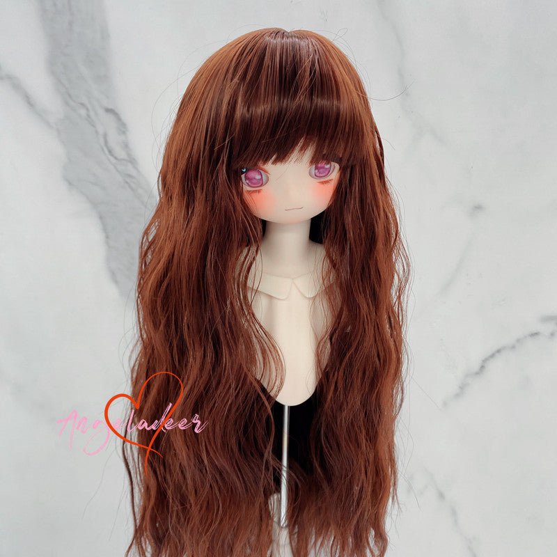 1/6 1/4 1/3&Uncle BJD Noodles Curly Long Wig Doll Hair Neat Bangs Soft Fiber AOD-