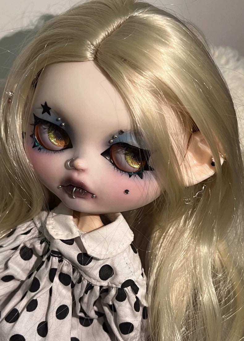 Blythe Doll Custom With Outfits Wigs Punk Girl Handmade 1/6 Doll BJD Female Gift