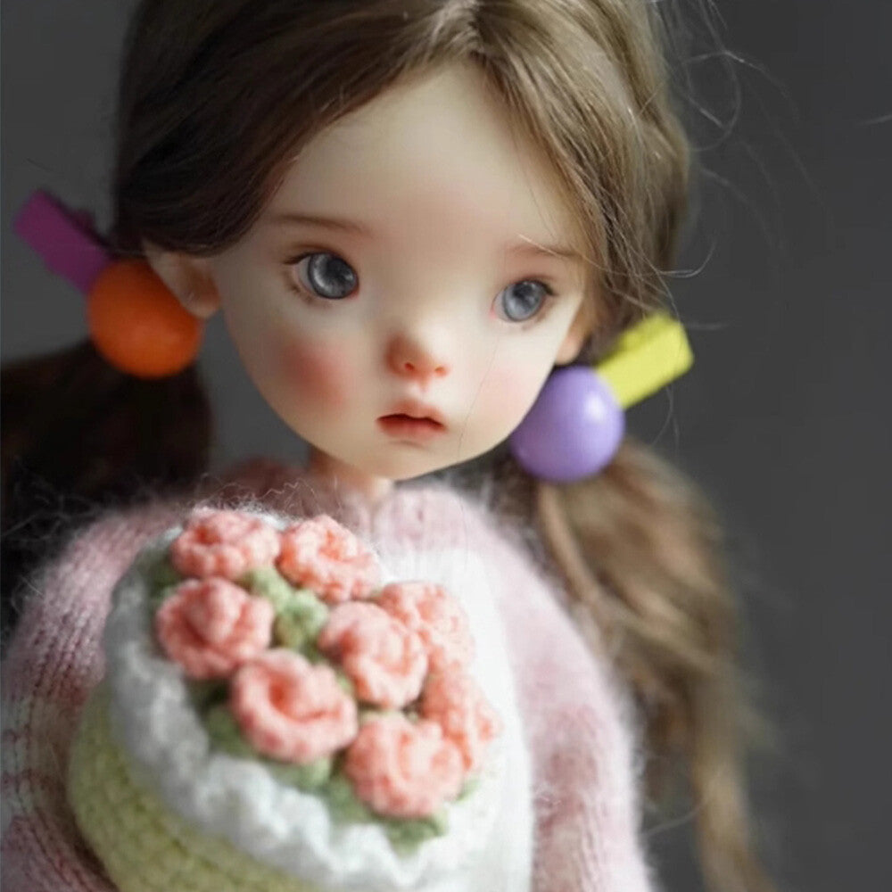 1/6 BJD Doll Special Blue Bean Cute Little Cloth Joint Resin Girl Handmade Gifts-