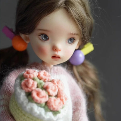1/6 BJD Doll Special Blue Bean Cute Little Cloth Joint Resin Girl Handmade Gifts-