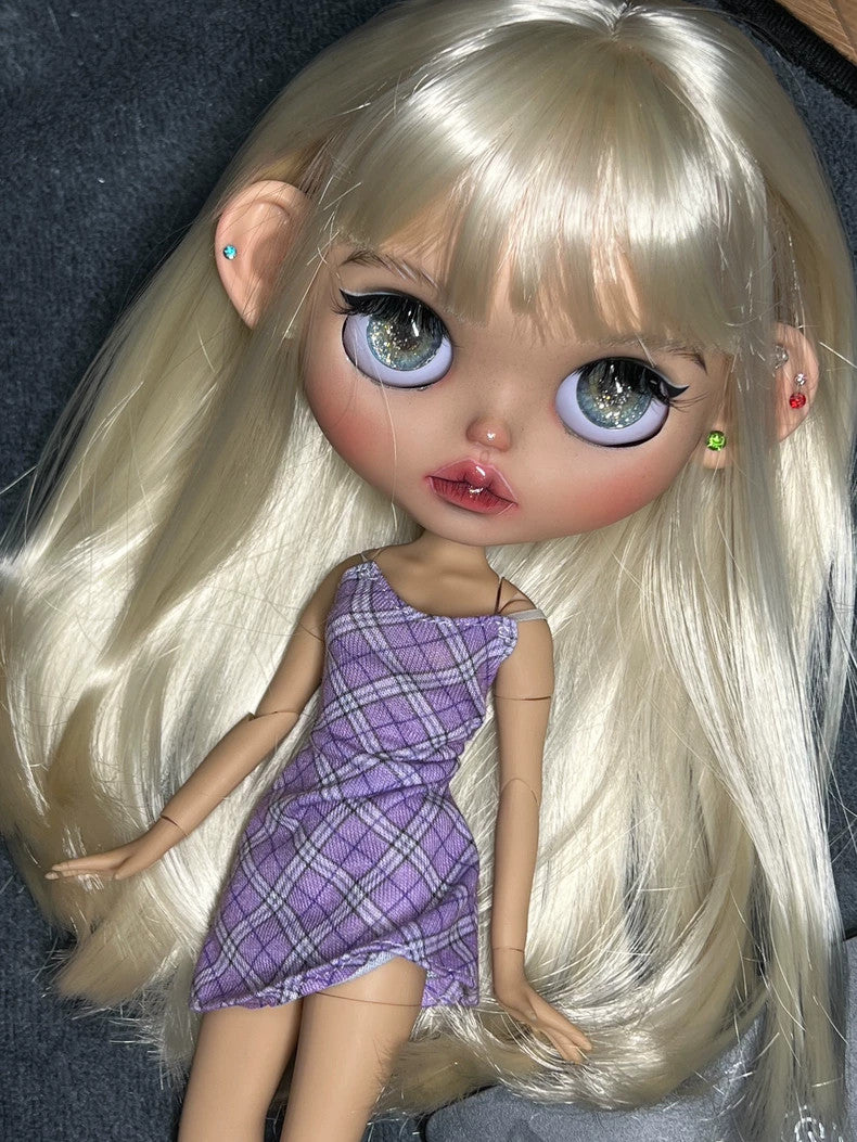 1/6 Blythe Doll Custom With Outfits Blonde Hair BJD Dolls Girl Handmade Toy Gift