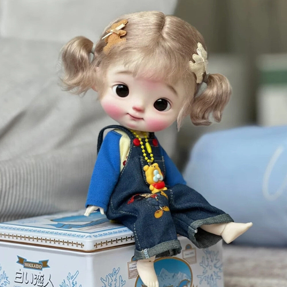 1/8 BJD Doll SD Ball-Jointed Resin Big Head Big Eyes Naked Girl Birthday Gifts-