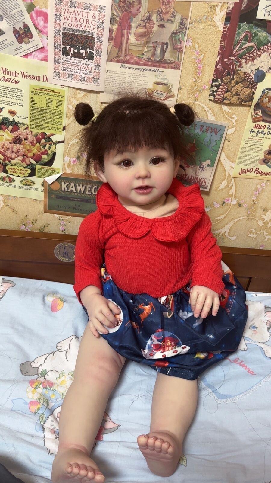 Custom Made 28" Realistic Reborn Baby Doll Bonnie Already Finished Toddler Girl Handmade Toy