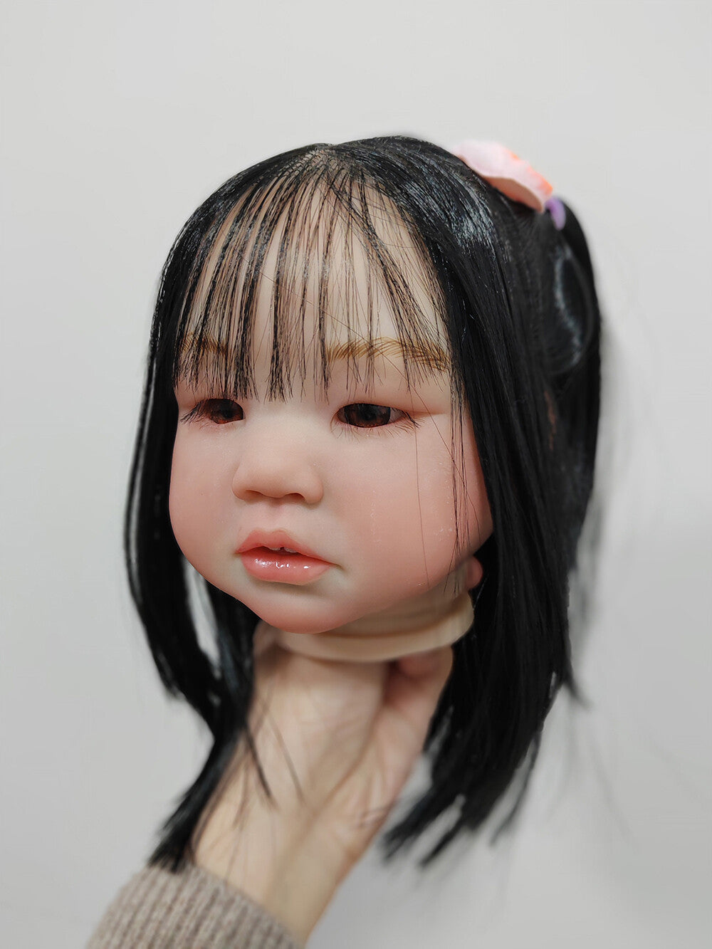 Custom Made Reborn Baby Amaya Unassembled 28in Reborn Doll Kit Asian Girl Toddler Painted Hand-Rooted Hair Toy-