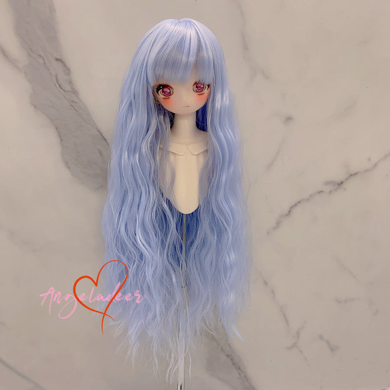 1/6 1/4 1/3&Uncle BJD Noodles Curly Long Wig Doll Hair Neat Bangs Soft Fiber AOD-