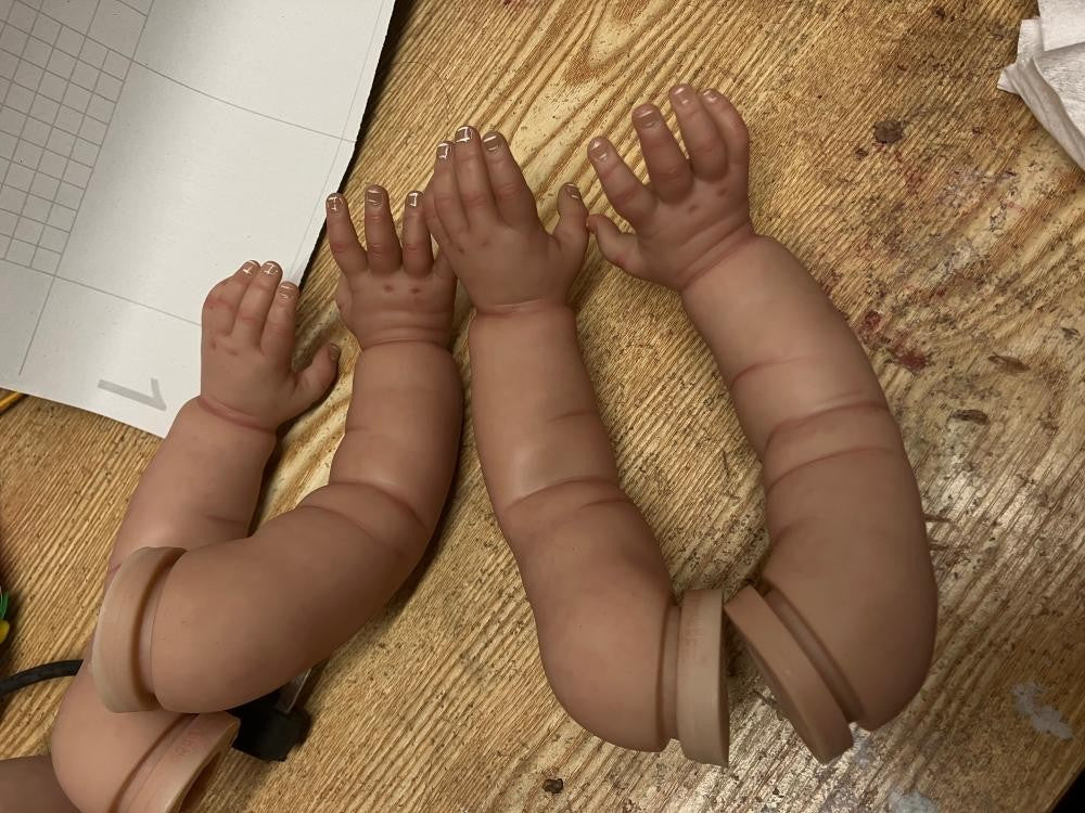 Custom Made Artist Genesis Painted 26in Painted Reborn Baby Pippa Doll Kits Dark Skin Girl Toddler Pippa Rooted Hair Toys-