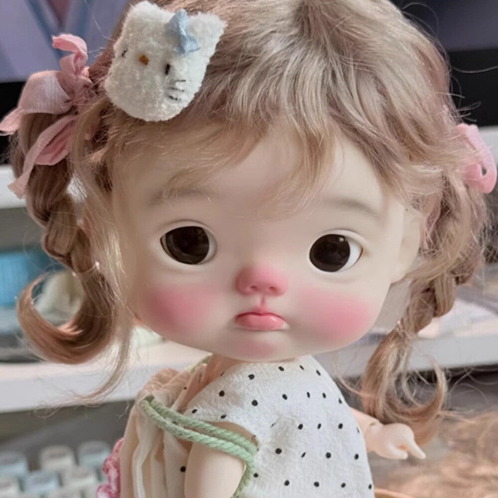 Joint Resin 1/8 BJD Doll Nude Toy Aggrieved Emoji Face Makeup Girl Handmade Gift
