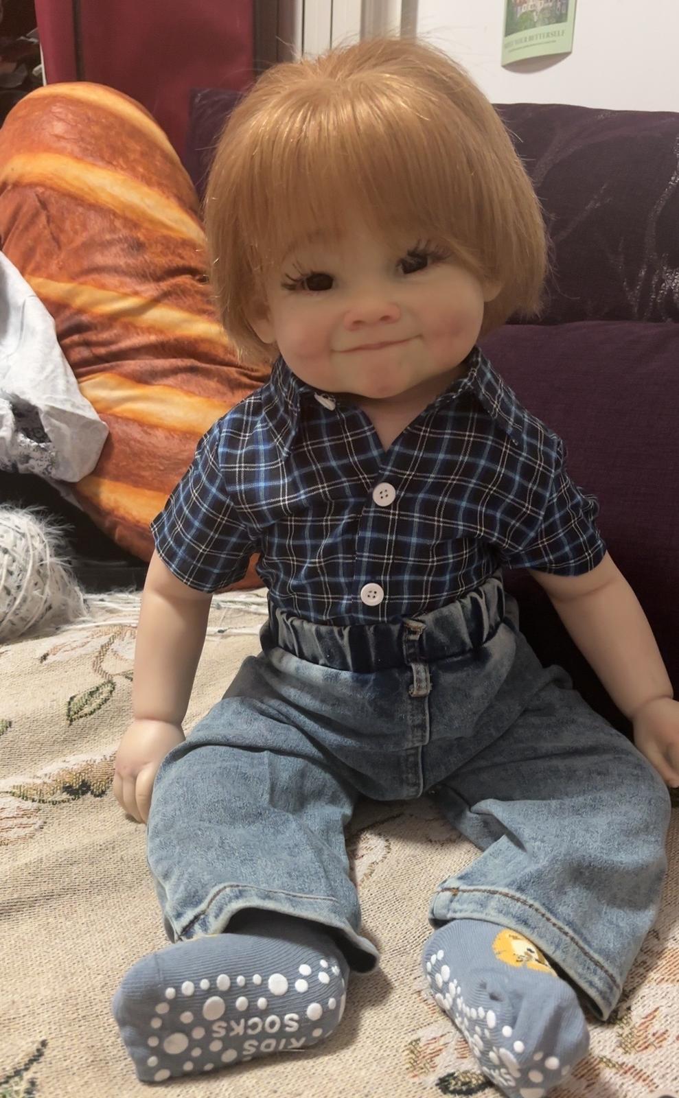 Custom Made 28inch Realistic Reborn Doll Raya Hand-Rooted Hair Toddler Boy Soft Vinyl Girl's Gift