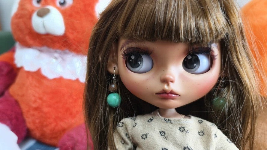 1/6 BJD Doll Handmade Blythe Doll + Clothes Wig Eyes Dark Skin Twins Custom Girl