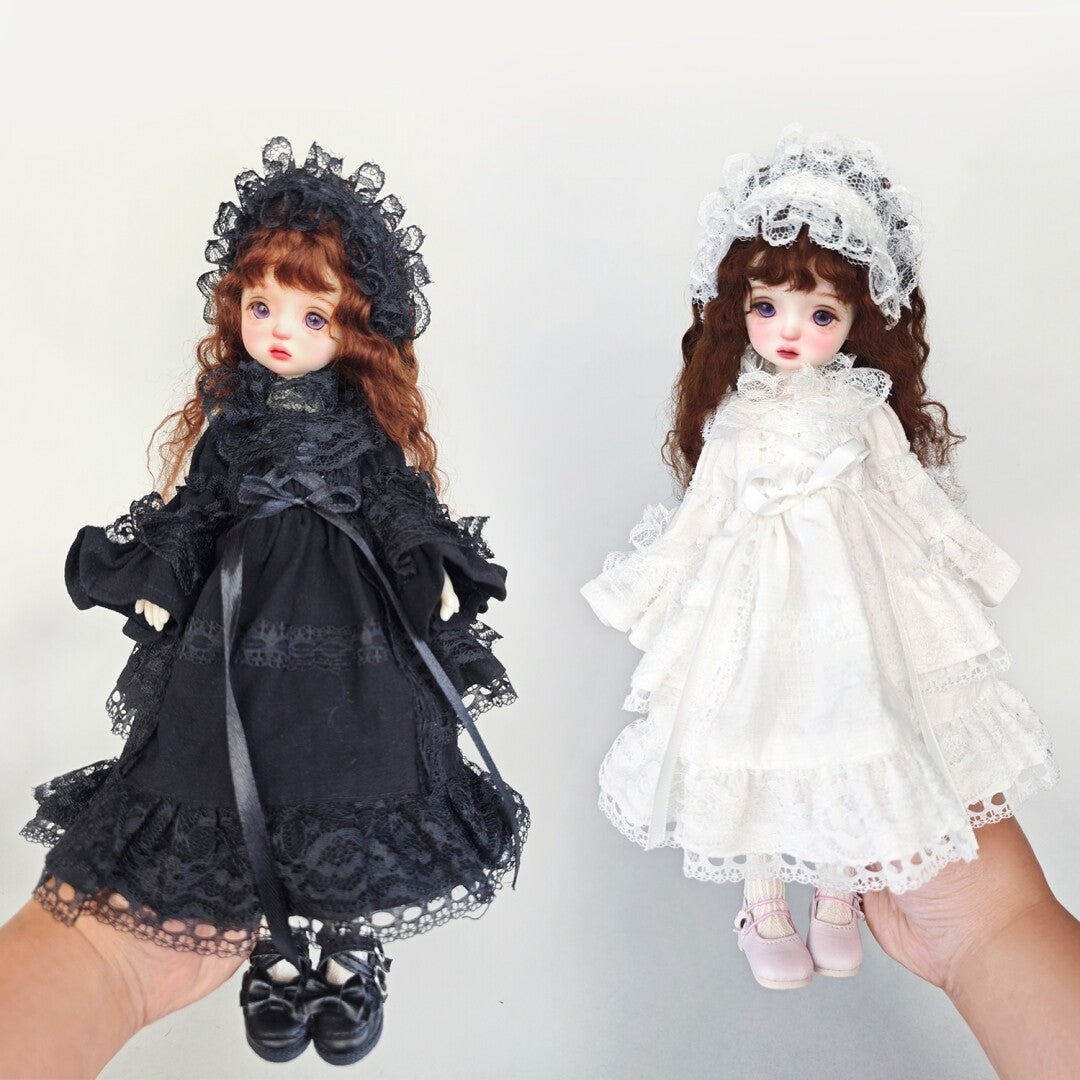 Handmade BJD Outfits Doll Clothes Lace Dress Headwear for 1/6 BJD Doll Girl Toys