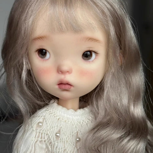 1/6 BJD Doll SD Resin Joint Face Makeup Eyes Sweet Girl Bare Doll Handmade