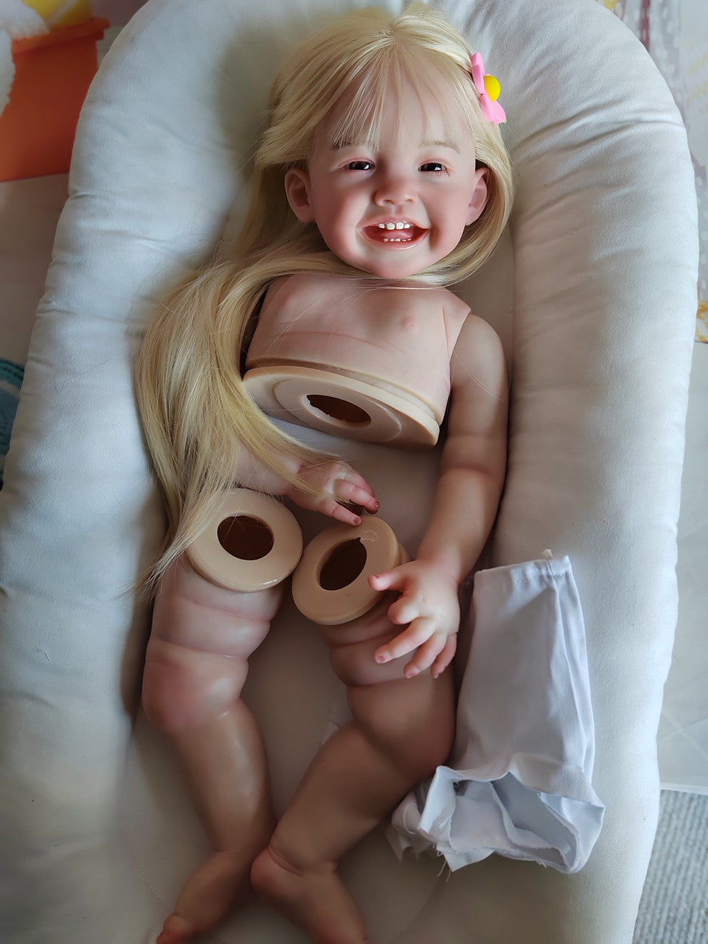 Custom Made 28inch Artist Painted Reborn Doll  Mila Kit Lifelike Girl Hand-Rooted Blonde Hair Gift