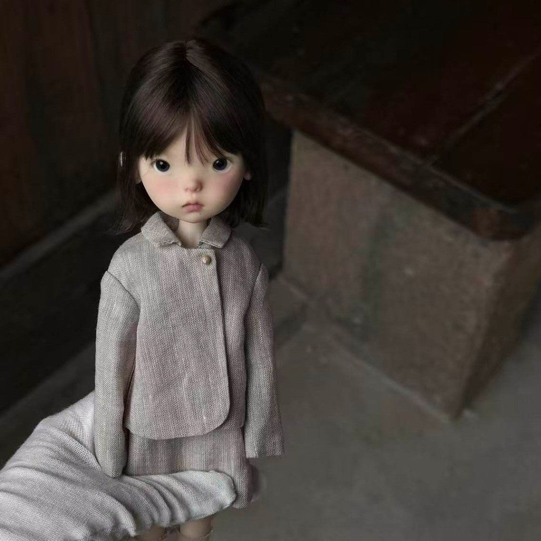 Landoudou Resin 1/6 BJD Doll Jointed Free Eyes Face Makeup Handmade Girl Gifts