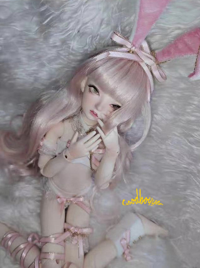 1/6 1/4 1/3 BJD Rabbit Clothes Doll Sexy Bunny Girl Outfit White+Pink DIKA LUTS