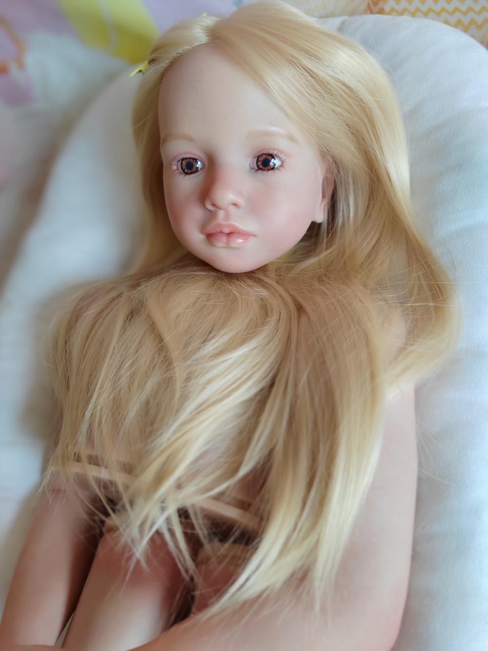 40inch Toddler Reborn Doll Kit Aloenka Painted Girl Hand-Rooted Blonde Hair Gift