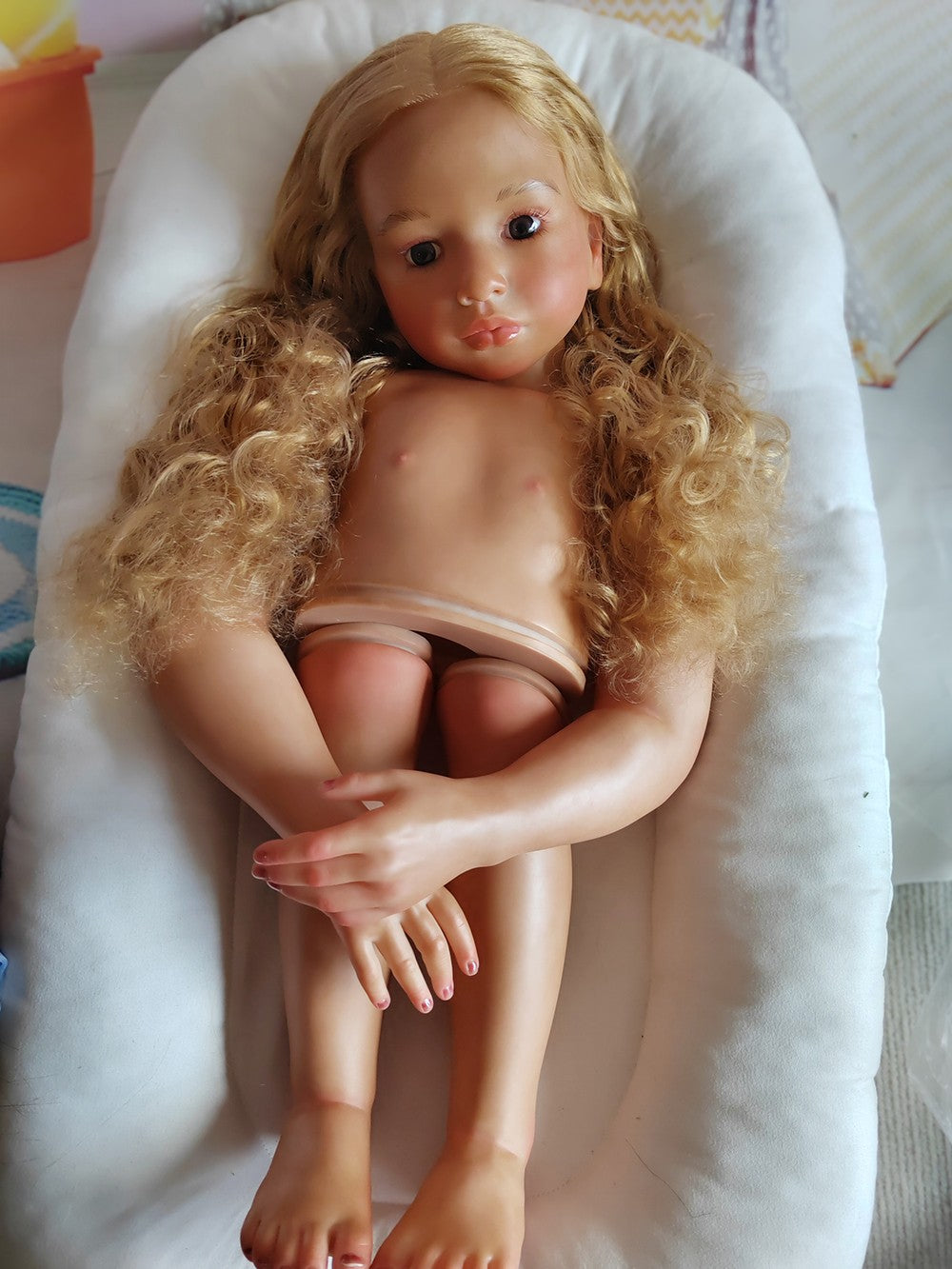 40in Painted Toddler Girl Reborn Doll Kit Huge Size Rooted Hair with Cloth Body-