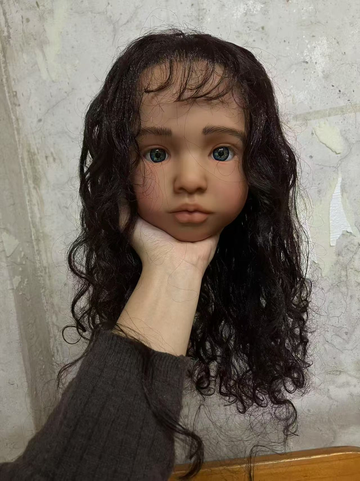 Custom Made Artist Genesis Painted Toddler 40in Reborn Doll Kit Aloenka with Cloth Body Dark Skin Girl Rooted Hair