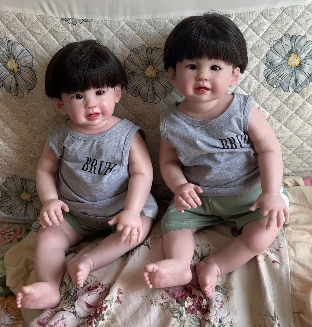 Custom Made 28" Realistic Hand Painted Reborn Baby Dolls Teegan Rooted Hair Toddler Boy Toys GIFT