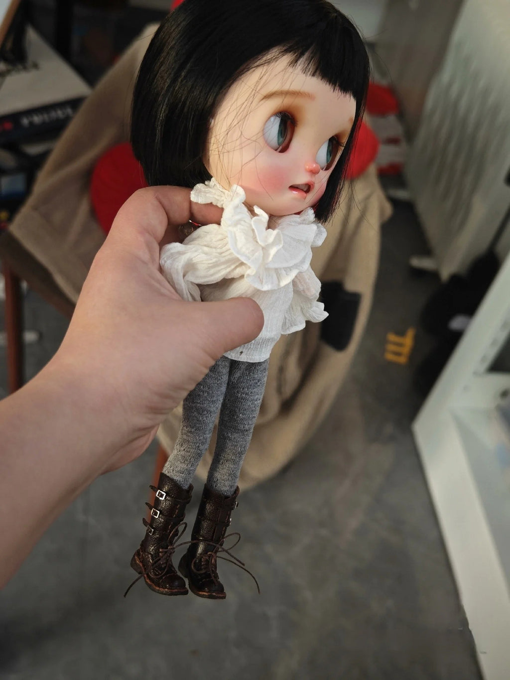1/6 Blythe BJD Doll Retro Buckle Boots Doll Shoes ob24 ob22 Doll Accessories Toy