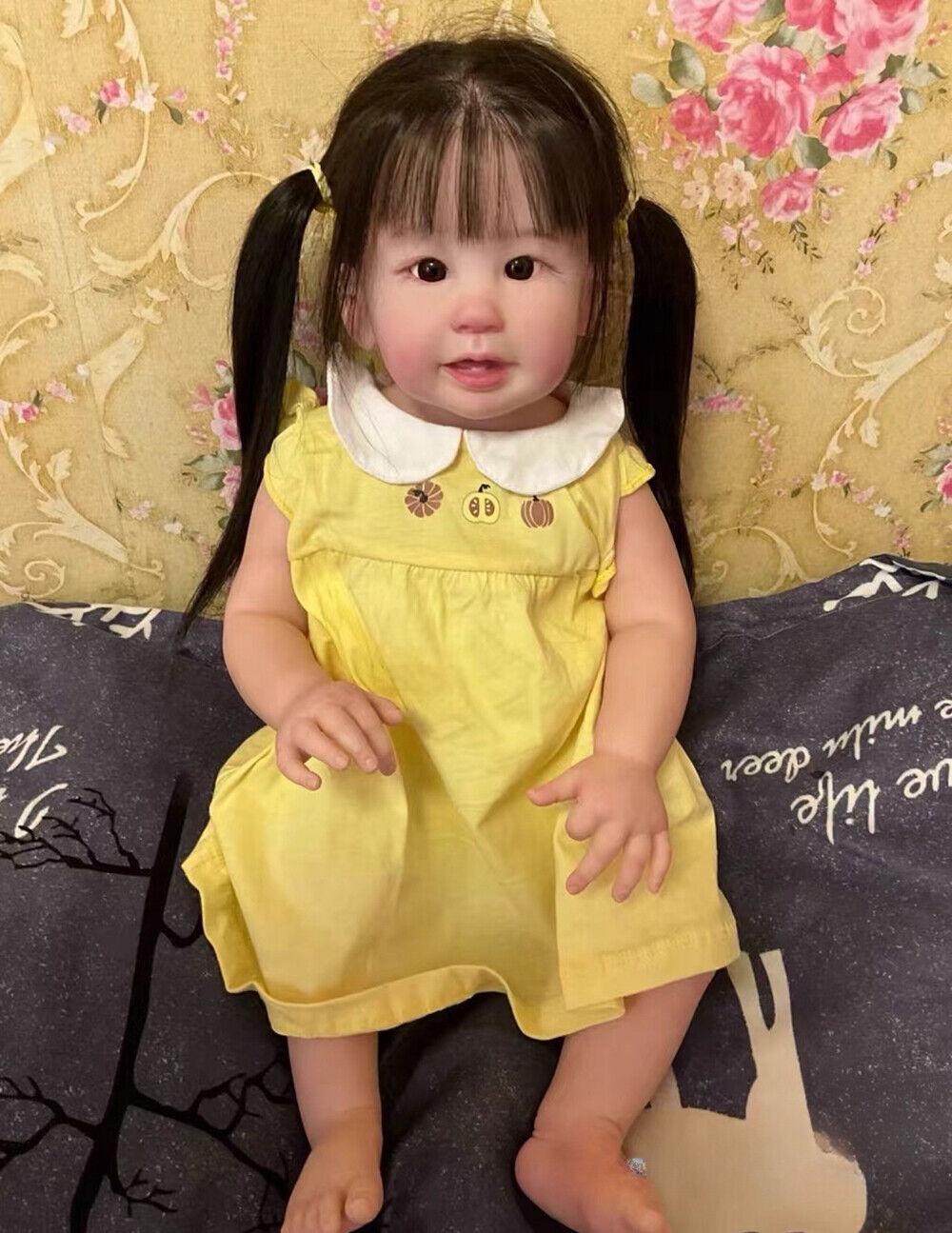 Custom Made 28inch Lifelike Reborn Baby Doll Teegan  Hand-rooted Hair Toddler Girl Birthday Gift Toy