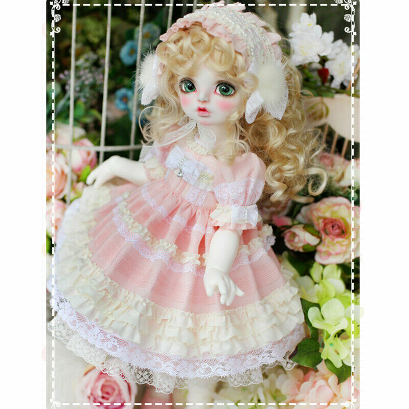 BJD 1/4 Doll Ball Jointed Girl Face Eyes Dress Makeup Birthday Gift Toy Full Set