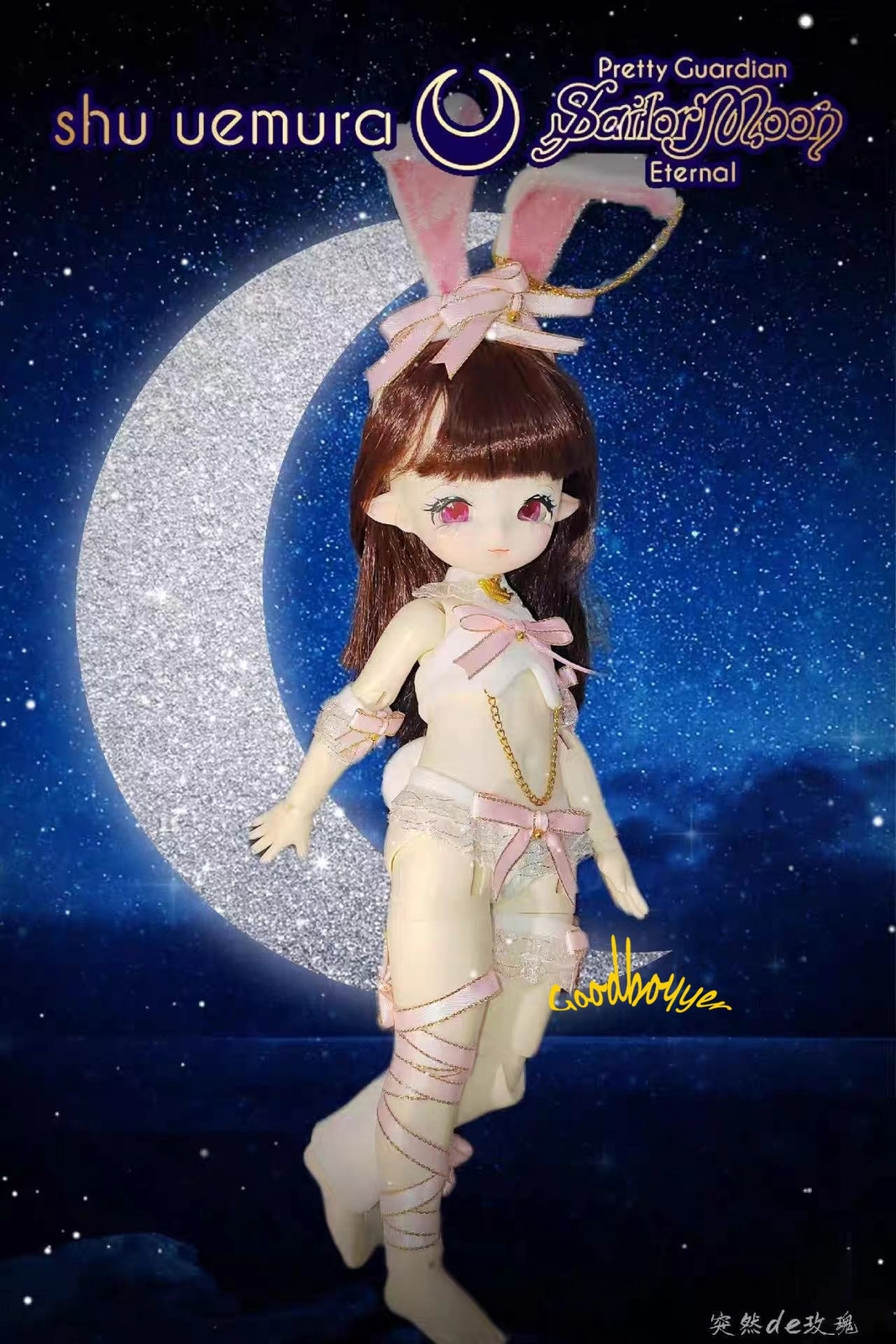 1/6 1/4 1/3 BJD Rabbit Clothes Doll Sexy Bunny Girl Outfit White+Pink DIKA LUTS