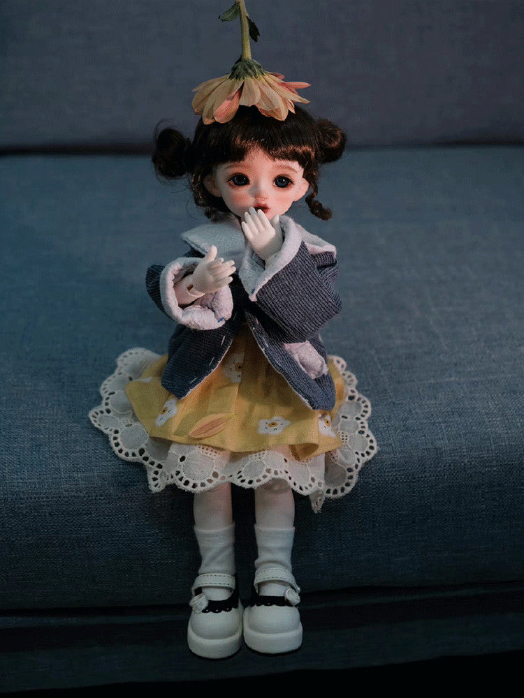 1/6 BJD Doll Girl Bare Doll Resin Jointed Doll + Eyes + Face Makeup Handmade Toy