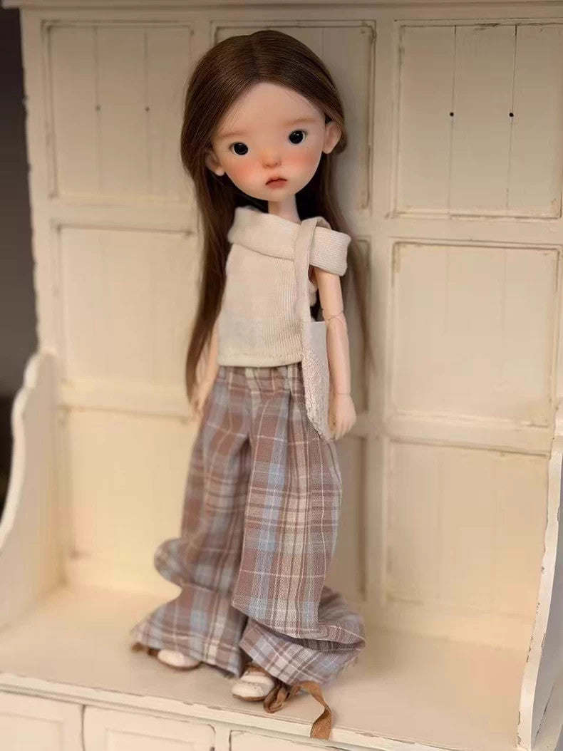 Full Set BJD Doll 1/6 Face Makeup Wig Clothes Shoes Landoudou Girl Handmade Gift