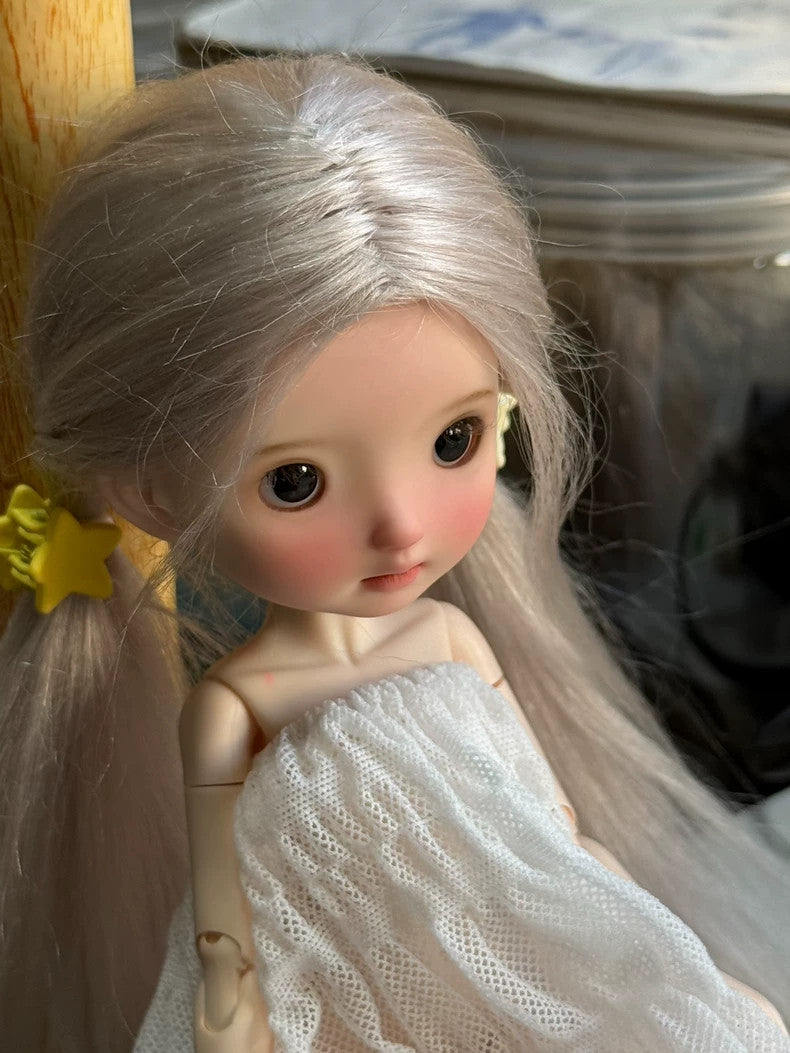 1/6 Landoudou Handmade Wig BJD Doll Soft Mohair Long Straight Hair Girl DIY Gift-