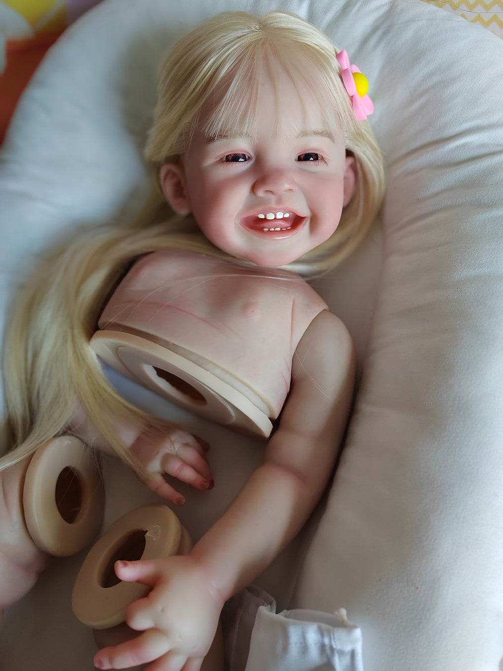 Custom Made 28inch Artist Painted Reborn Doll  Mila Kit Lifelike Girl Hand-Rooted Blonde Hair Gift