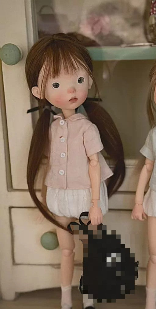 Twins BJD Doll 1/6 Full Set Clothes Wig Face Make UP Landoudou Girl Female Gift