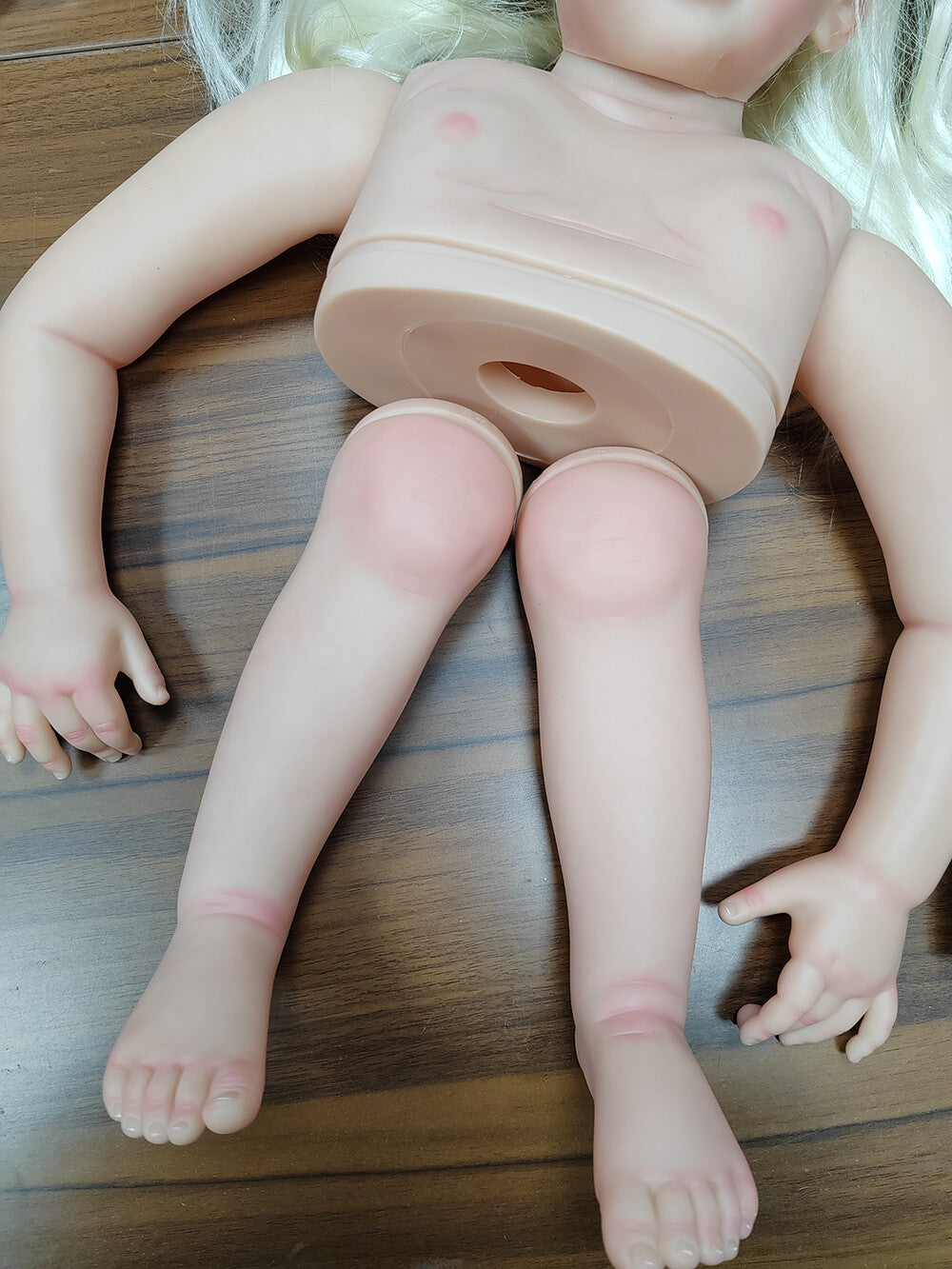 30In Artist Painted Reborn Baby Doll Kit Unassembled White Hair Toddler Girl Toy